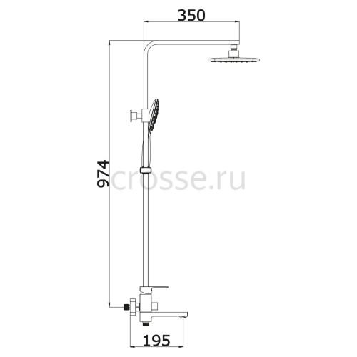 Душевая система VIEIR V393562S матовый золото