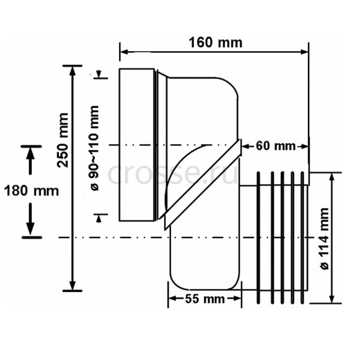 Эксцентрик фановый 110 с 180мм смещением McAlpine, WCLO-18