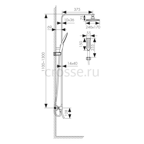 Душевая система KAISER Zinger 35282 с термостатом
