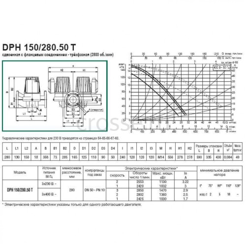 Насос циркуляционный промышленный DAB DPH 180/280.50 T (505939622)