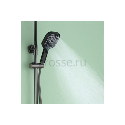 Ares Душевая стойка со смесителем ALS-615-11 Оружейная сталь