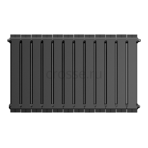 Радиатор биметаллический Royal Thermo Pianoforte 500 - 12 секций Noir Sable с боковым подключением