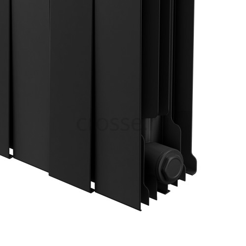 Радиатор биметаллический Royal Thermo Pianoforte 500 - 12 секций Noir Sable с боковым подключением