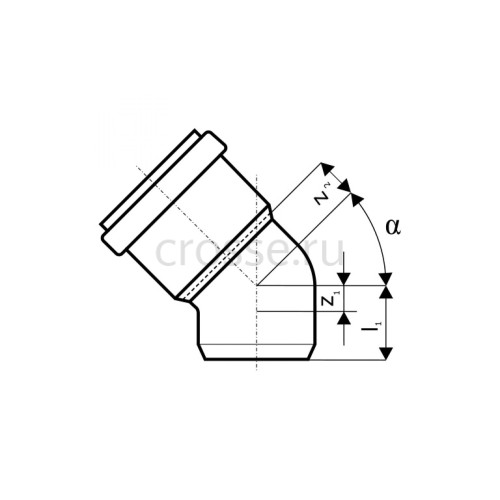 Отвод Ostendorf наружной канализации 110 мм, 45 градусов 220220