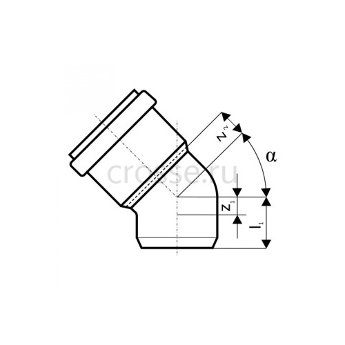 Отвод Ostendorf наружной канализации 160 мм, 45 градусов 222220