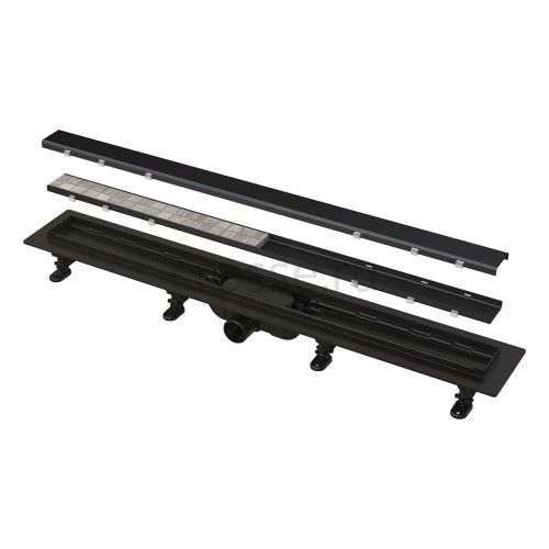Водоотводящий желоб Alcaplast APZ19BLACK-850 с двухсторонней решеткой черный-матовый