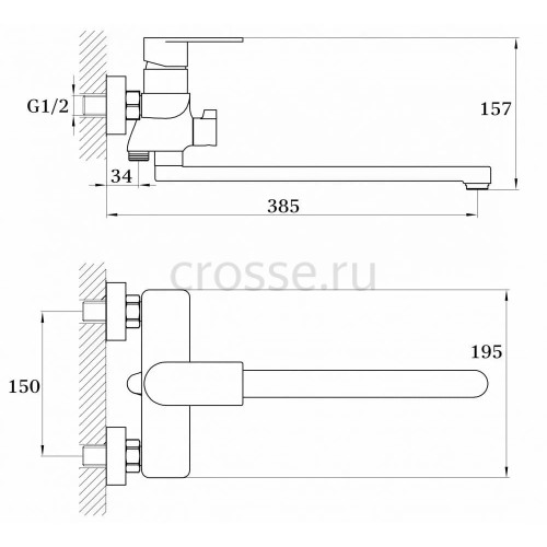 Смеситель для ванны (душевой набор) Ganzer GZ21041-F SUSANNE, c длинным гусаком