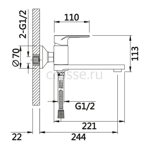 Смеситель для ванны VIEIR V043532F