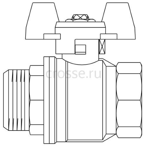 Кран шаровый 3/4 НВ маховик из алюминия Optibal Oventrop