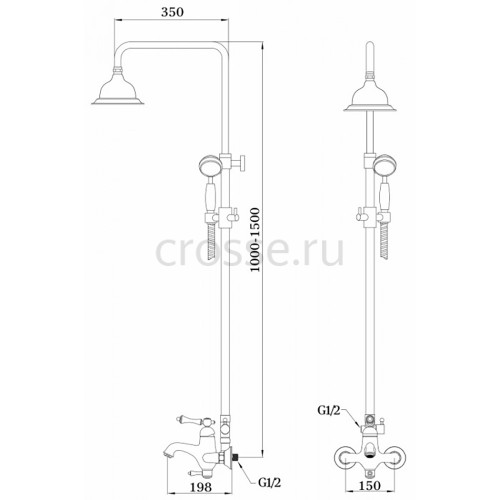 Душевая панель Ganzer GZ77061, хром