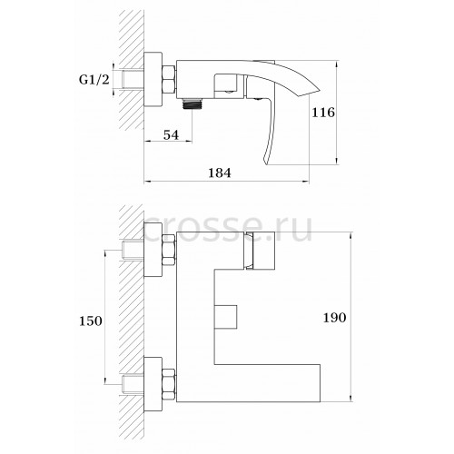 Смеситель для ванны (душевой набор) Ganzer GZ44032-F(25032-F) RENATE