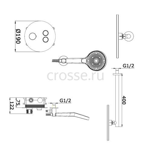 Душевая система VIEIR V25005-2G