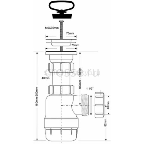 Сифон для раковины McAlpine MRSK2 (1 1/2'х40мм)