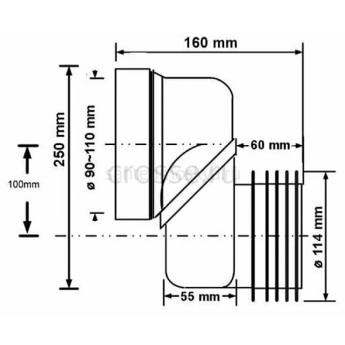 Эксцентрик фановый 110 с 100мм смещением McAlpine, WCLO-10