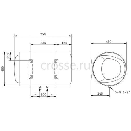 Водонагреватель электрический накопительный Ariston PRO1 R ABS 80 H, 3700565