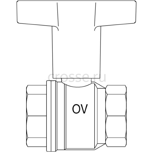 Кран шаровый 3/4 ВВ маховик пластмассовый Optibal Oventrop 1077106