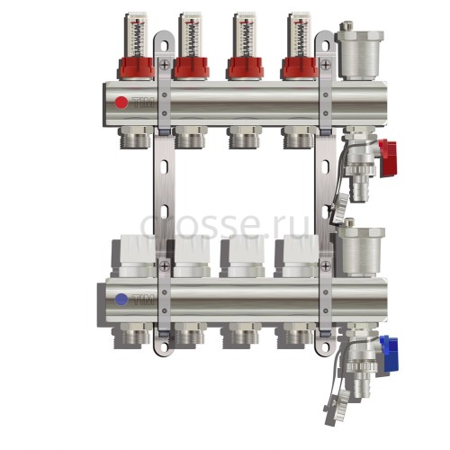 Коллектор Tim из латуни с расходомерами на 7 контура КС007