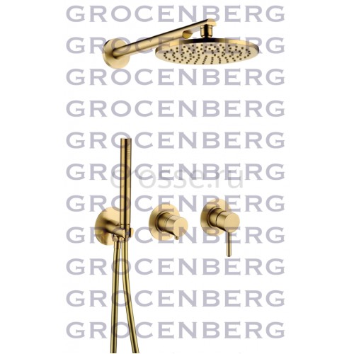 Душевой комплект Grocenberg GB5090 Золото матовый
