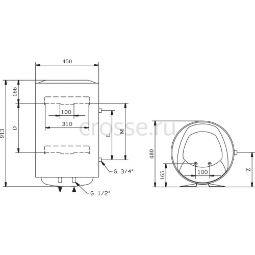 Водонагреватель электрический накопительный Ariston BLU1 ECO ABS PW 65 V SLIM, 3700556