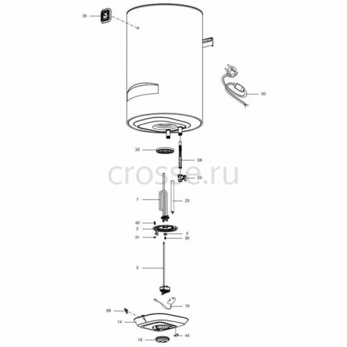 Водонагреватель электрический накопительный Ariston BLU1 ECO ABS PW 65 V SLIM, 3700556